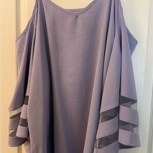 Elegant Lavender Cold Shoulder Top